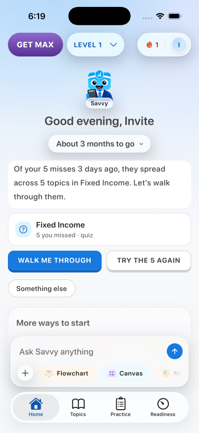 CFA, Home, on iPhone