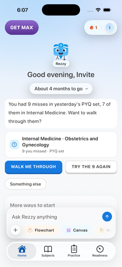 Indian Medical PG (NEET-PG), Home, on iPhone