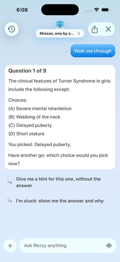 Indian Medical PG (NEET-PG), after the first tap, on iPhone