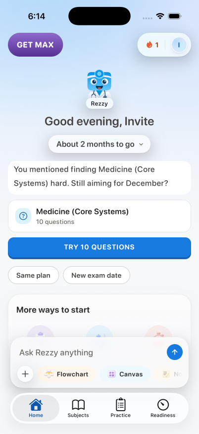UK Medical PG (UKMLA), Home again after the tap, on iPhone