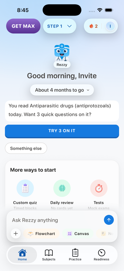 US Medical PG (USMLE), Home again after the tap, on iPhone