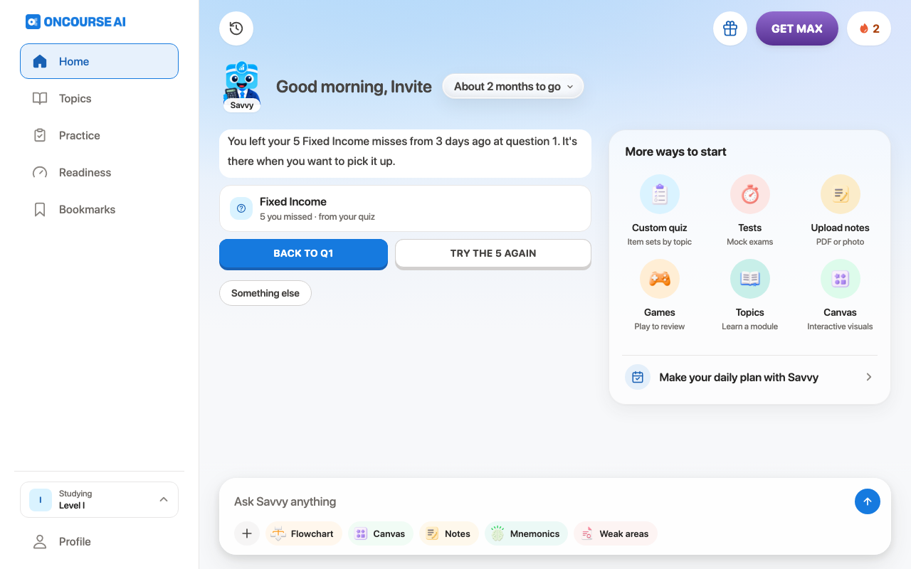 CFA, Home offering to pick the walkthrough up, on Web